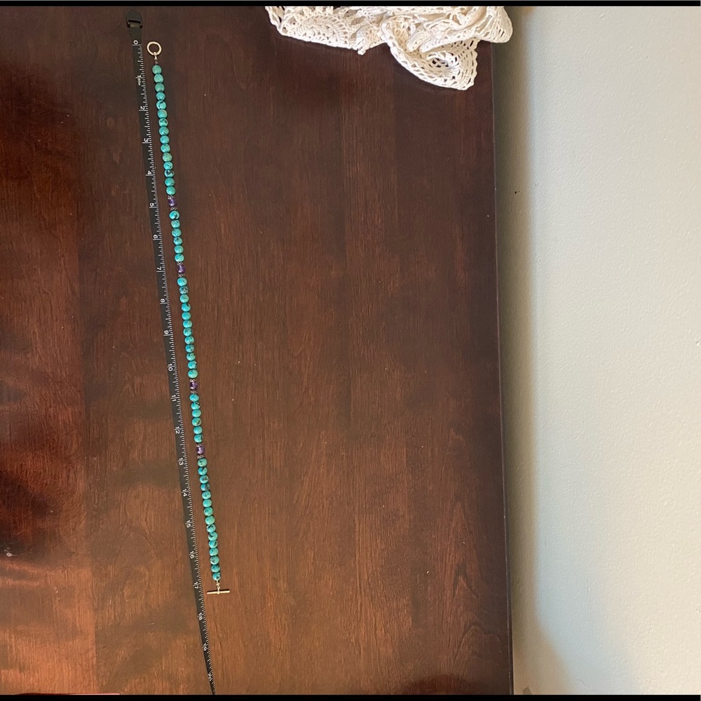Turquoise & Amethyst beaded necklace - Picture 5 of 5